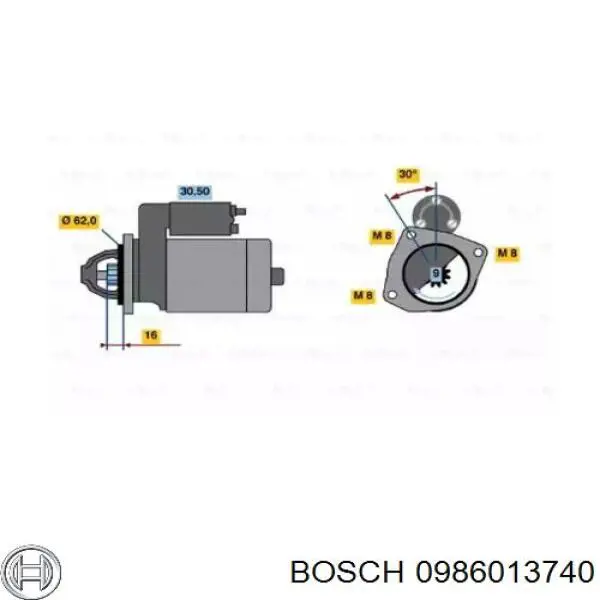 Motor de arranco 0986013740 Bosch