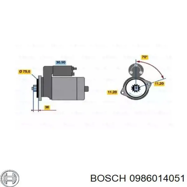 Motor de arranco 0986014051 Bosch