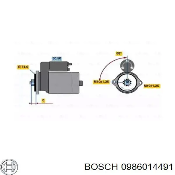 Motor de arranco 0986014491 Bosch