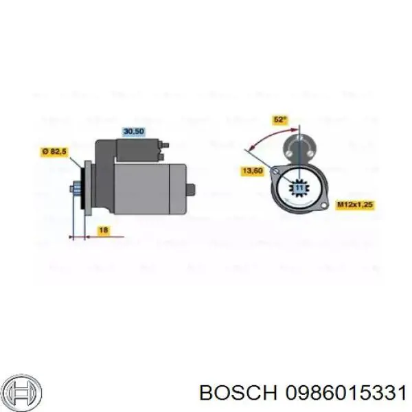 0986015331 Bosch Motor de arranco