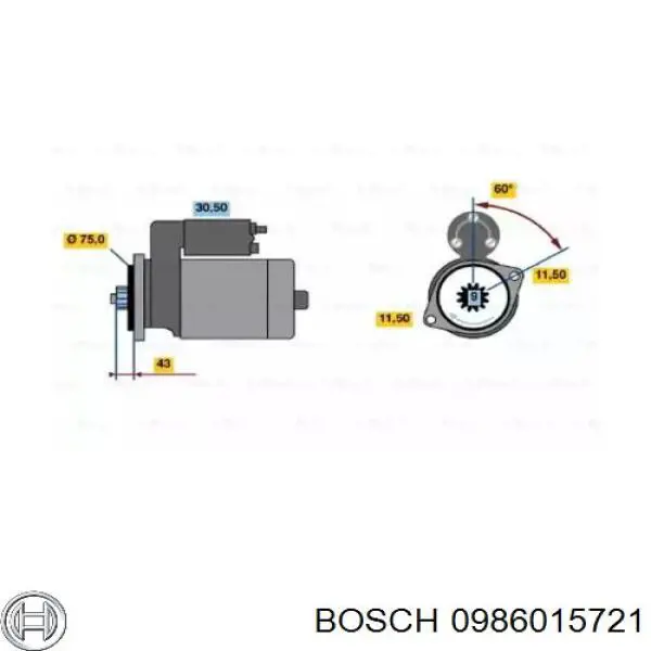 Motor de arranco 0986015721 Bosch