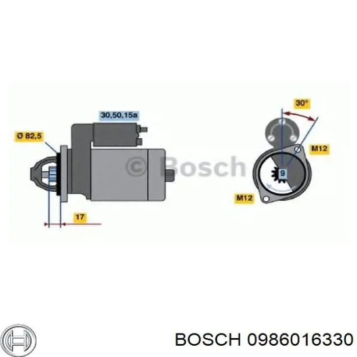 Motor de arranco Bosch 0986016330 preço, a partir de 85,93 USD