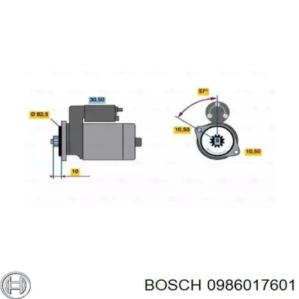 Motor de arranco Bosch 0986017601 preço, a partir de 246,66 USD