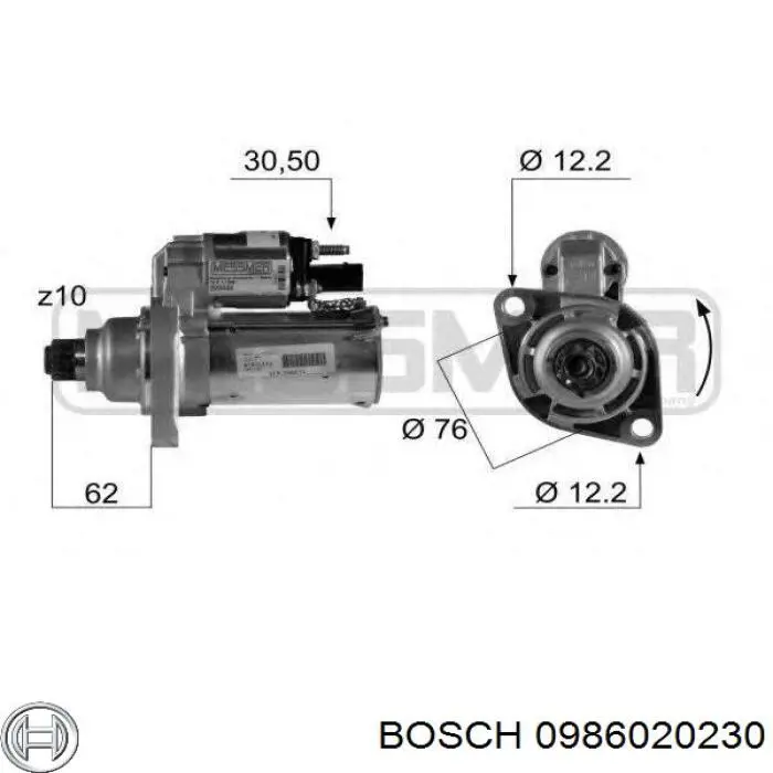 Motor de arranco Bosch 0986020230 preço, a partir de 58,58 USD