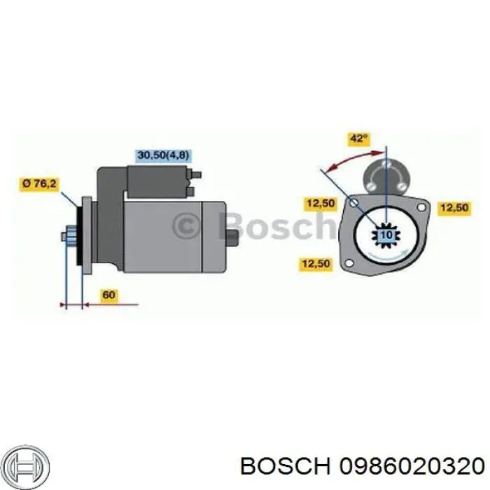 Compre 0986020320 Bosch Motor de arranco