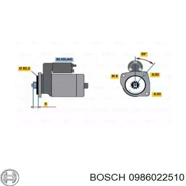 0986022510 Bosch Motor de arranco