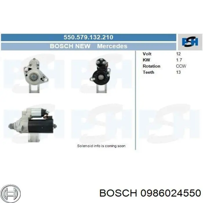 Motor de arranco 1986S01001 Bosch
