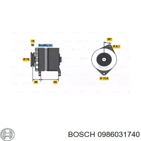 Gerador Bosch 0986031740 preço, a partir de 166,24 USD