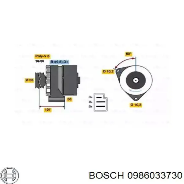 Gerador 0986033730 Bosch