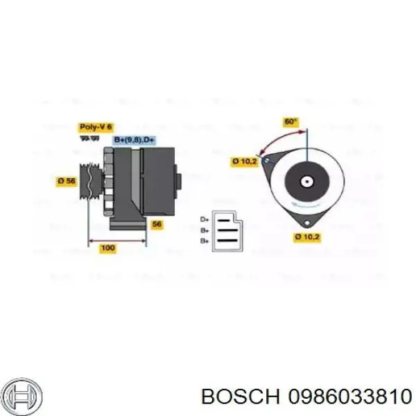 Gerador Bosch 0986033810 preço, a partir de 199,03 USD