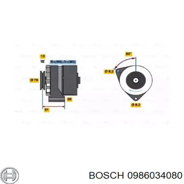Gerador 0986034080 Bosch