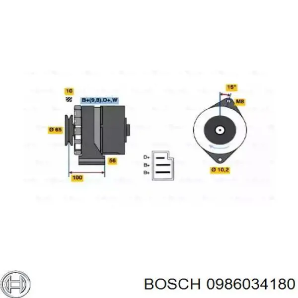 Gerador 0986034180 Bosch