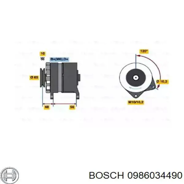 Gerador 0986034490 Bosch