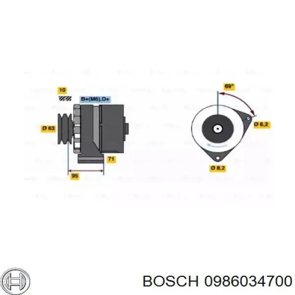 Gerador 0986034700 Bosch