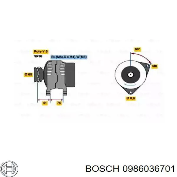 Gerador 0986036701 Bosch