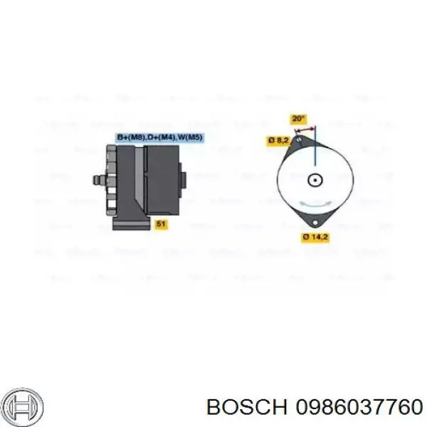 Gerador Bosch 0986037760 preço, a partir de 238,13 USD