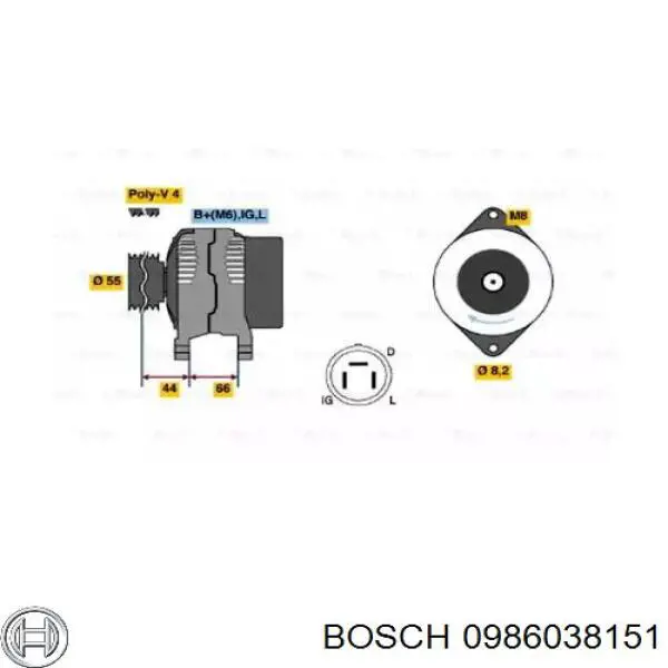 Gerador 0986038151 Bosch