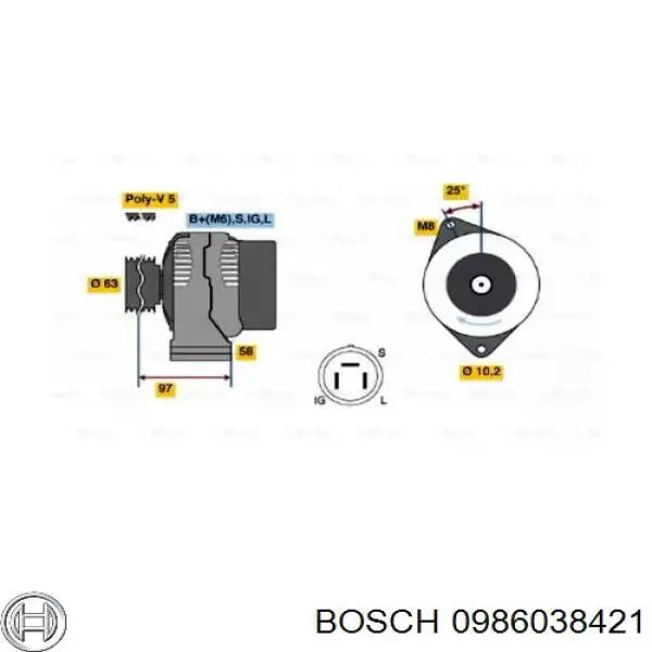 Gerador 0986038421 Bosch