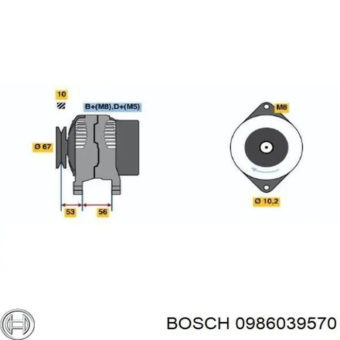 Gerador 0986039570 Bosch
