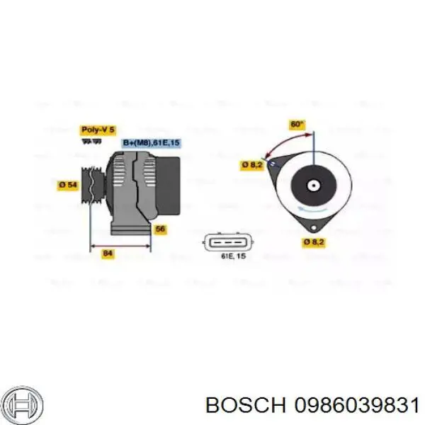 Compre 0986039831 Bosch Gerador