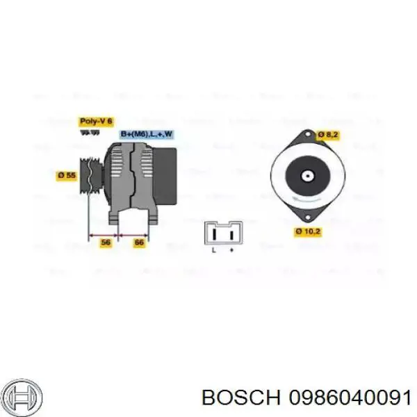 0986040091 Bosch Gerador