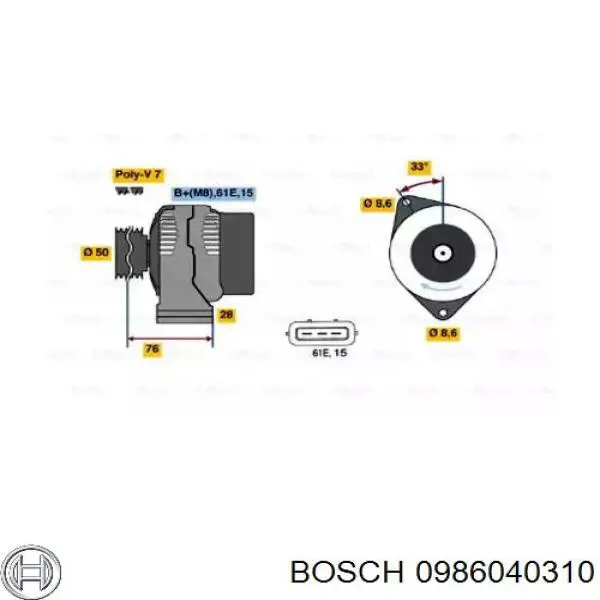 Gerador 0986040310 Bosch