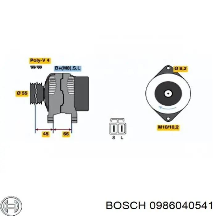 Gerador 0986040541 Bosch