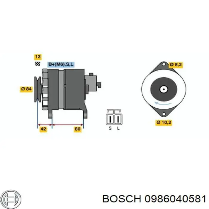 Gerador Bosch 0986040581 preço, a partir de 232,68 USD