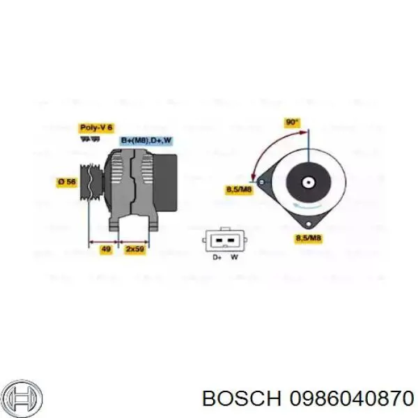 0986040870 Bosch Gerador