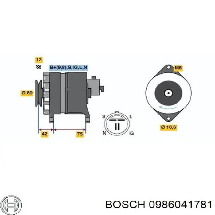 Gerador 0986041781 Bosch