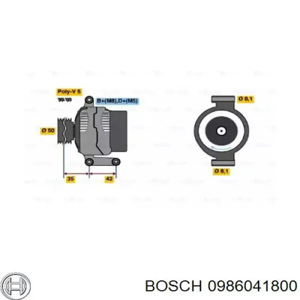 Gerador Bosch 0986041800 preço, a partir de 264,22 USD