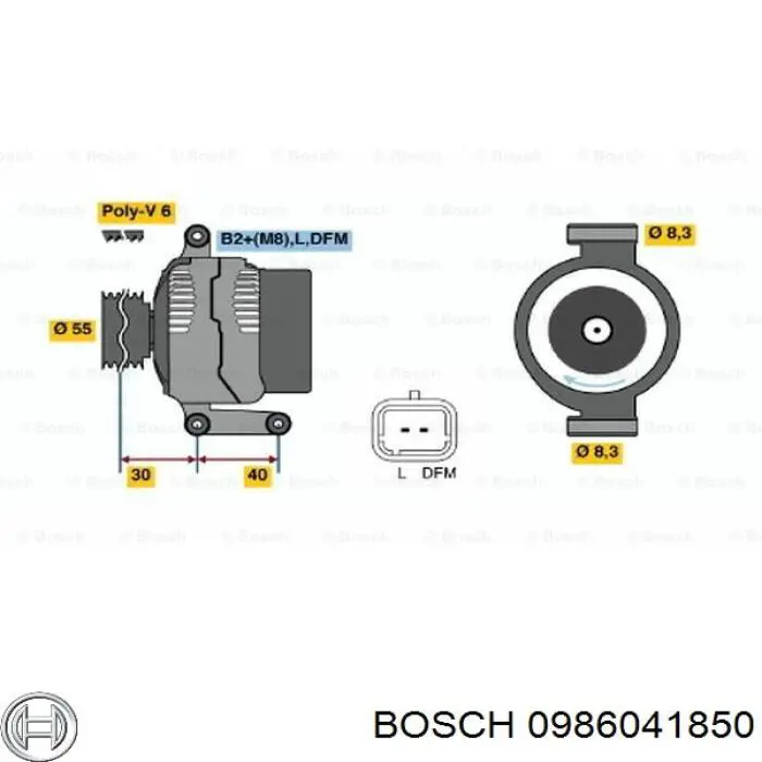 Gerador Bosch 0986041850 preço, a partir de 71,23 USD