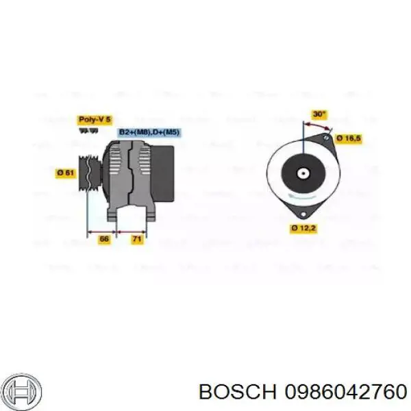Gerador Bosch 0986042760 preço, a partir de 226,29 USD