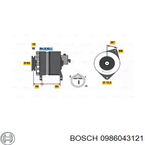 Gerador 0986043121 Bosch
