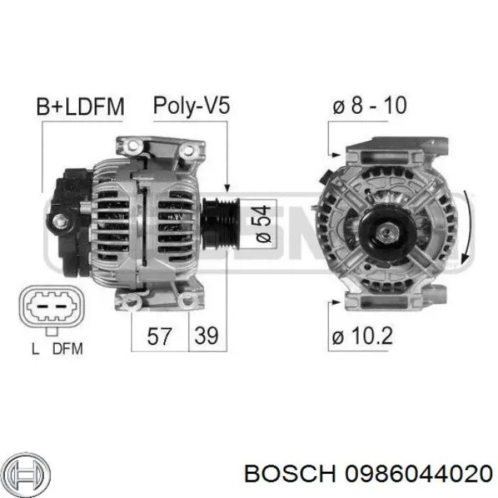 Gerador Bosch 0986044020 preço, a partir de 82,77 USD