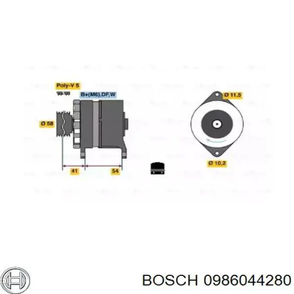 Gerador 0986044280 Bosch