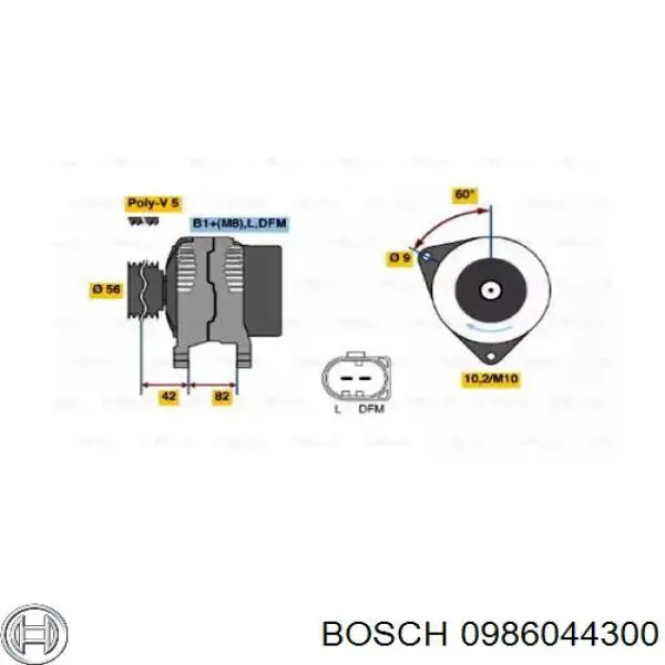Gerador Bosch 0986044300 preço, a partir de 65,18 USD