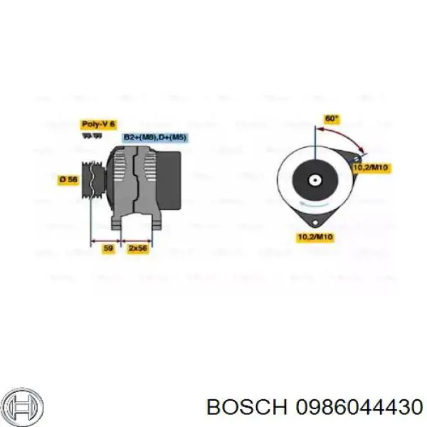 Gerador 0986044430 Bosch
