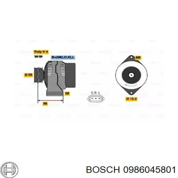 Gerador 0986045801 Bosch