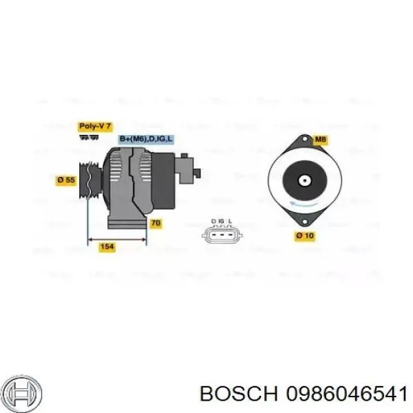 Gerador 0986046541 Bosch