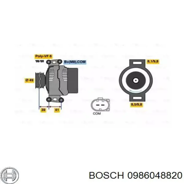 Gerador Bosch 0986048820 preço, a partir de 251,32 USD