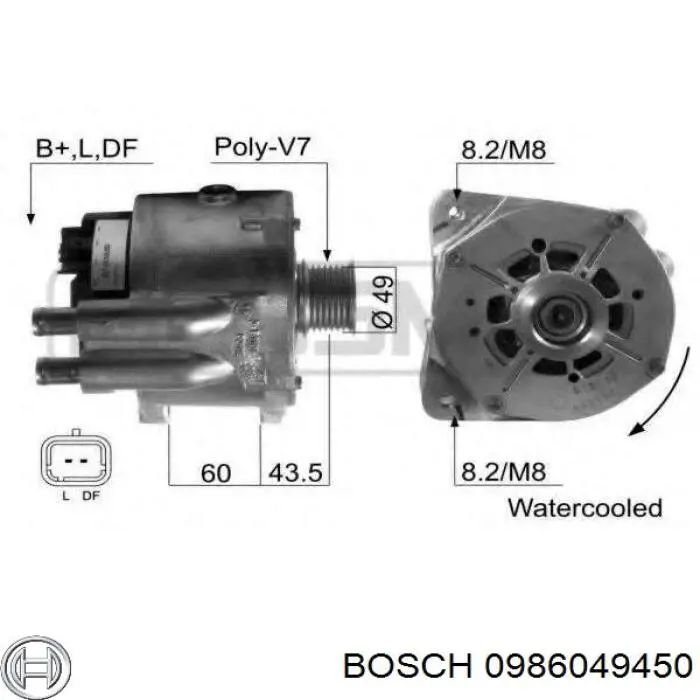 Gerador 0986049450 Bosch