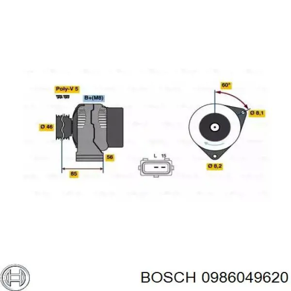 Compre 0986049620 Bosch Gerador