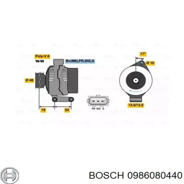 Gerador Bosch 0986080440 preço, a partir de 232,42 USD