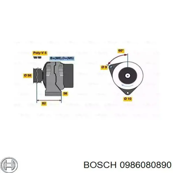 Gerador 0986080890 Bosch