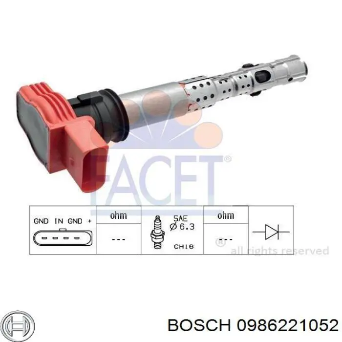 Compre 0986221052 Bosch Bobina de ignição