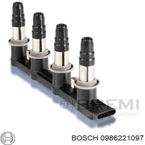 Bobina de ignição 0986221097 Bosch