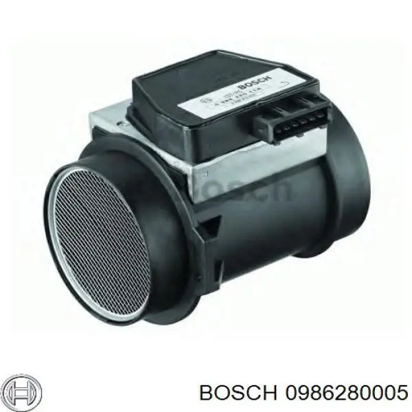 Sensor de fluxo (consumo) de ar, medidor de consumo M.A.F. - (Mass Airflow) Bosch 0986280005 preço, a partir de 296,20 USD