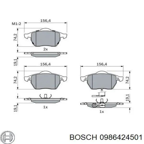 Compre 0986424501 Bosch Sapatas do freio dianteiras de disco