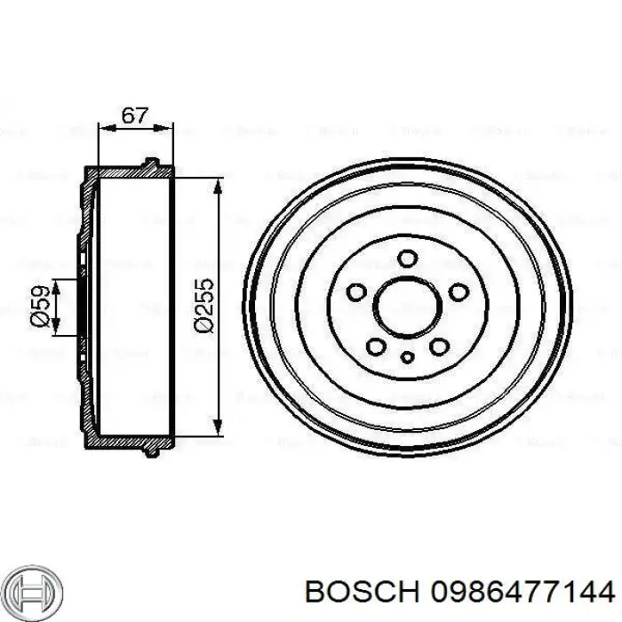 0986477144 Bosch Tambor do freio traseiro